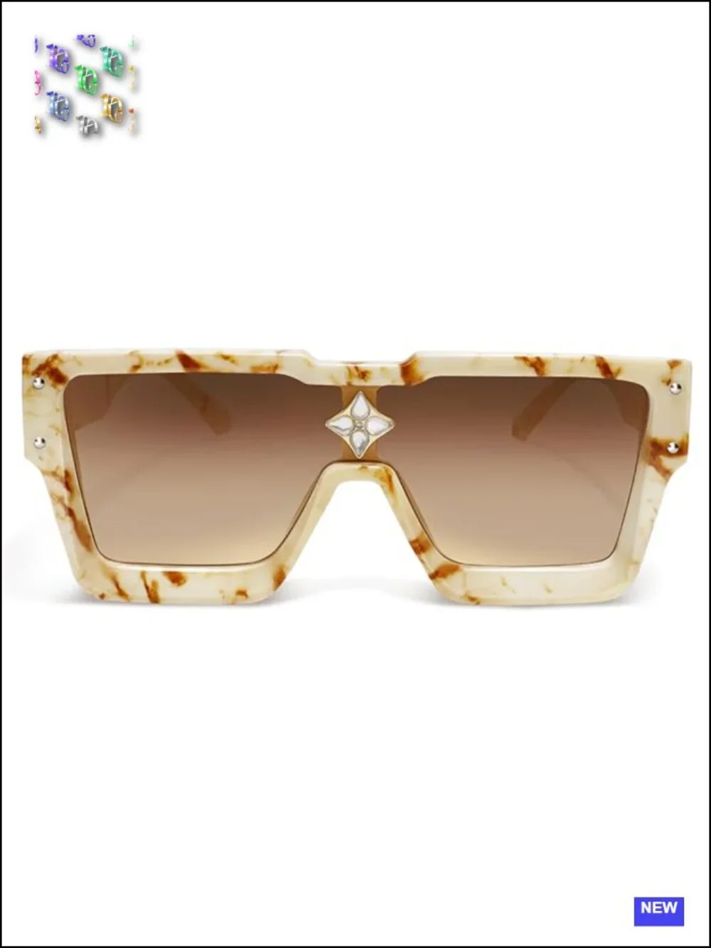 Trendy Rimless Black Metal Sunglasses Oversized Y2K UV Protection Polarized